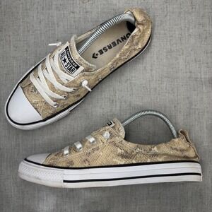 Converse Chuck Taylor All‎ Star Shoreline Sneakers Cream Snakeskin Women Size 9